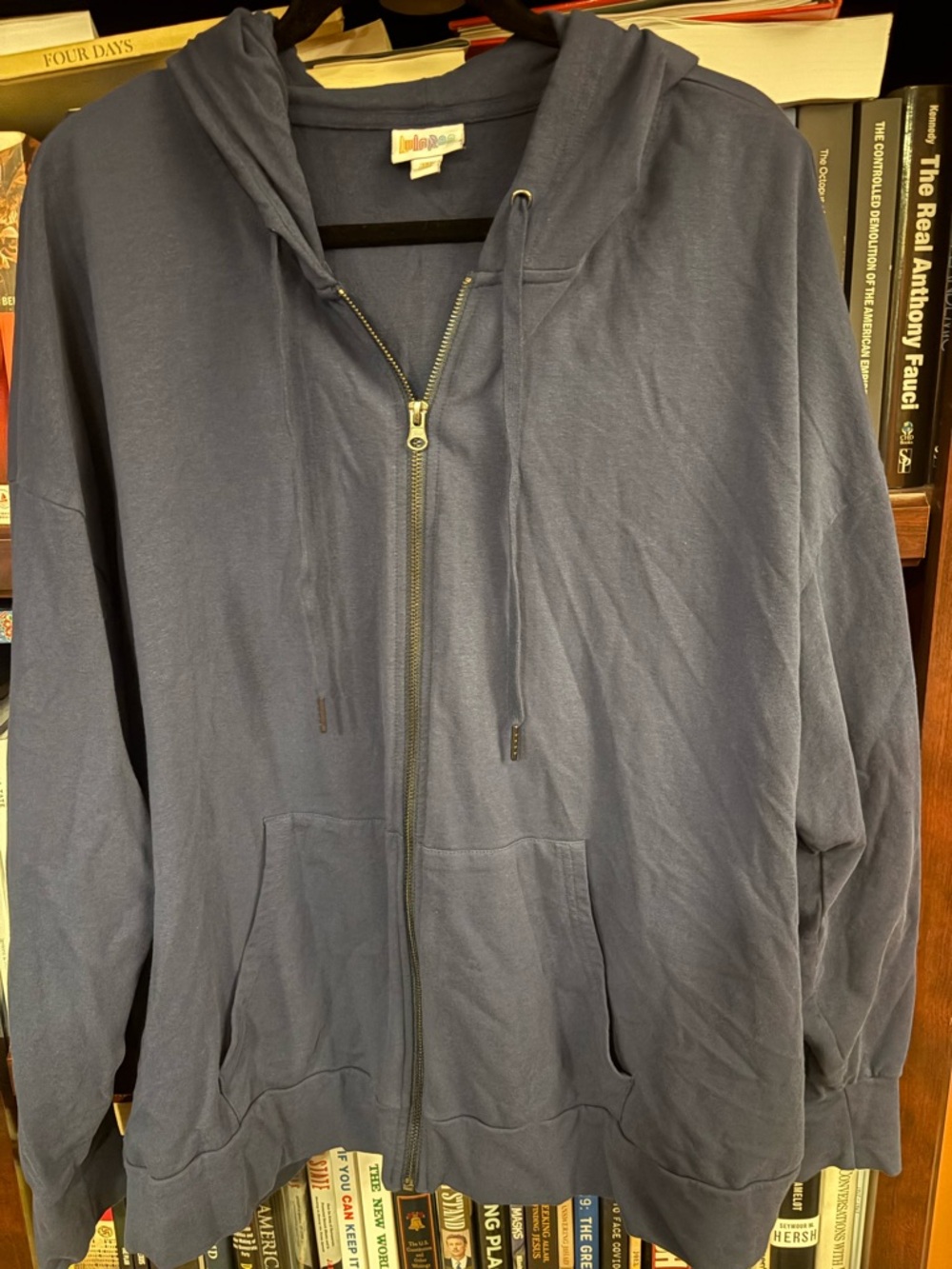 LuLaRoe Navy Zip-Up Hoodie